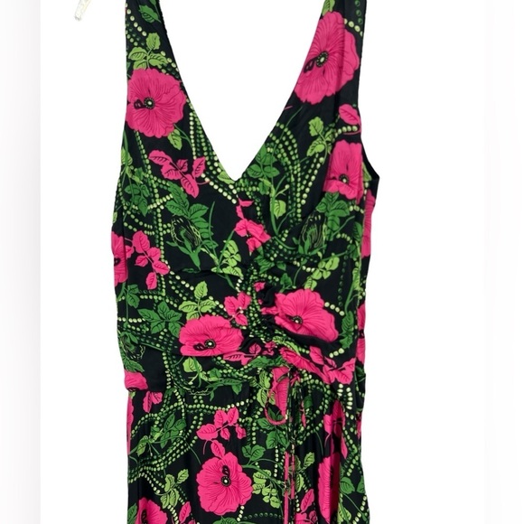 NWT’S Anthropology Maeve floral Rushing Pink & Green midi dress size 2 - Picture 7 of 16